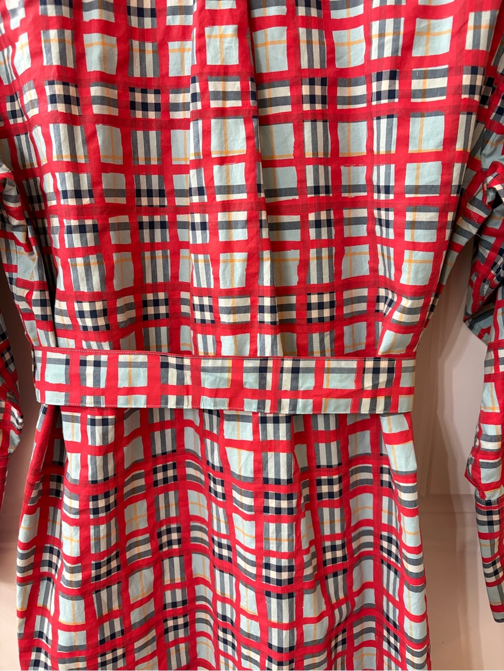 Burberry London Plaid Print Belted Long Sleeve Shirt Dress - Picture 11 of 12